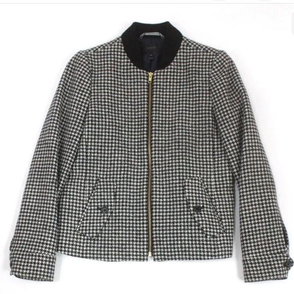 J. Crew Black and White Bomber Jacket - Picture 1 of 10